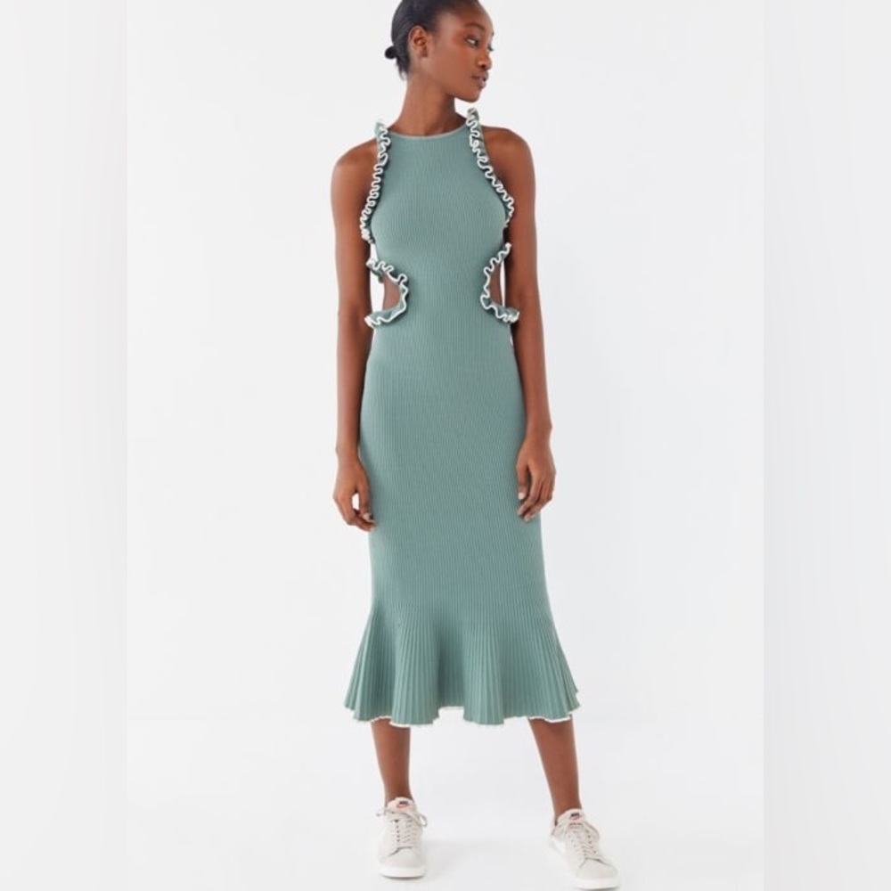 Ronny Kobo Delilah Ruffle Midi Sweater Dress